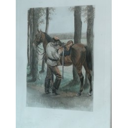 Le cuirassier gravure militaria armée par Detaille XIXEME siècle encadrée