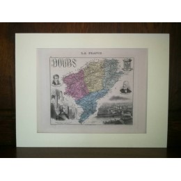 Carte ancienne Authentique du Doubs 1861