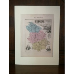 Carte ancienne Authentique de La Haute-Marne 1861