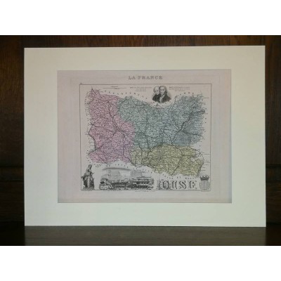 Carte ancienne Authentique de l'Oise 1861