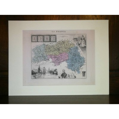 Carte ancienne Authentique de l'Orne 1861